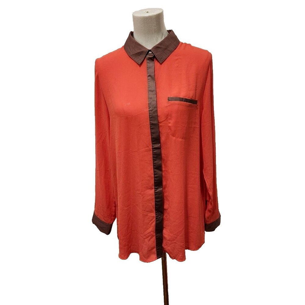 Free People Red and Brown Blouse
